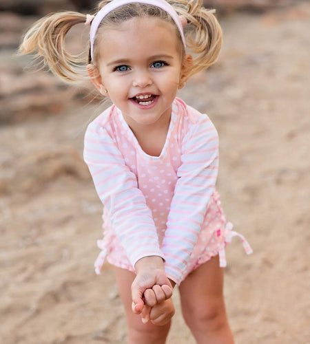 ® Baby/Toddler Girls Long Sleeve One Piece Swimsuit with UPF 50+ Sun Protection