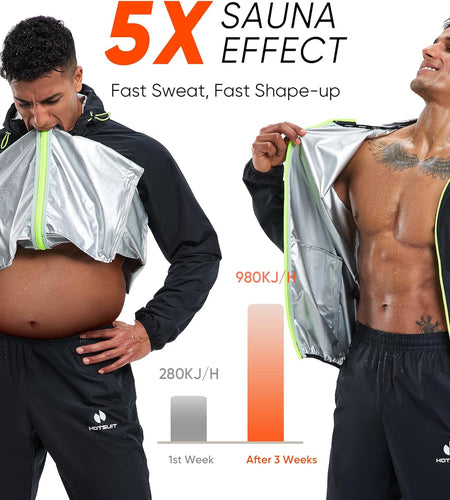 Sauna Suit Men anti Rip Boxing Sweat Suits Exercise Workout Jacket