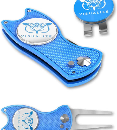 Premium Golf Divot Repair Tool Kits with Ball Marker- Favorite Golf Gift Sets - Anodized Aluminum Switchblade-Style - Premium Feel & Durability