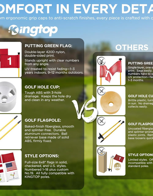 Load image into Gallery viewer, Golf Flagstick Mini, Putting Green Flag for Yard, All 3 Feet, Double-Sided Numbered Golf Flags, Golf Pin Flag Hole Cup Set, Portable 2-Section Design, Gifts Idea
