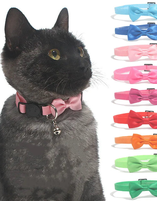 Load image into Gallery viewer, Pet Collars New Pet Bow Bell Collars Cute Cat Collars Pet Supplies Multicolor Adjustable Pet Dressing Tool Pet Accessories
