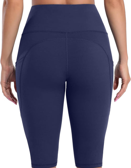 Load image into Gallery viewer, Womens High Waist Biker Shorts with Pockets 12" Workout Running Short
