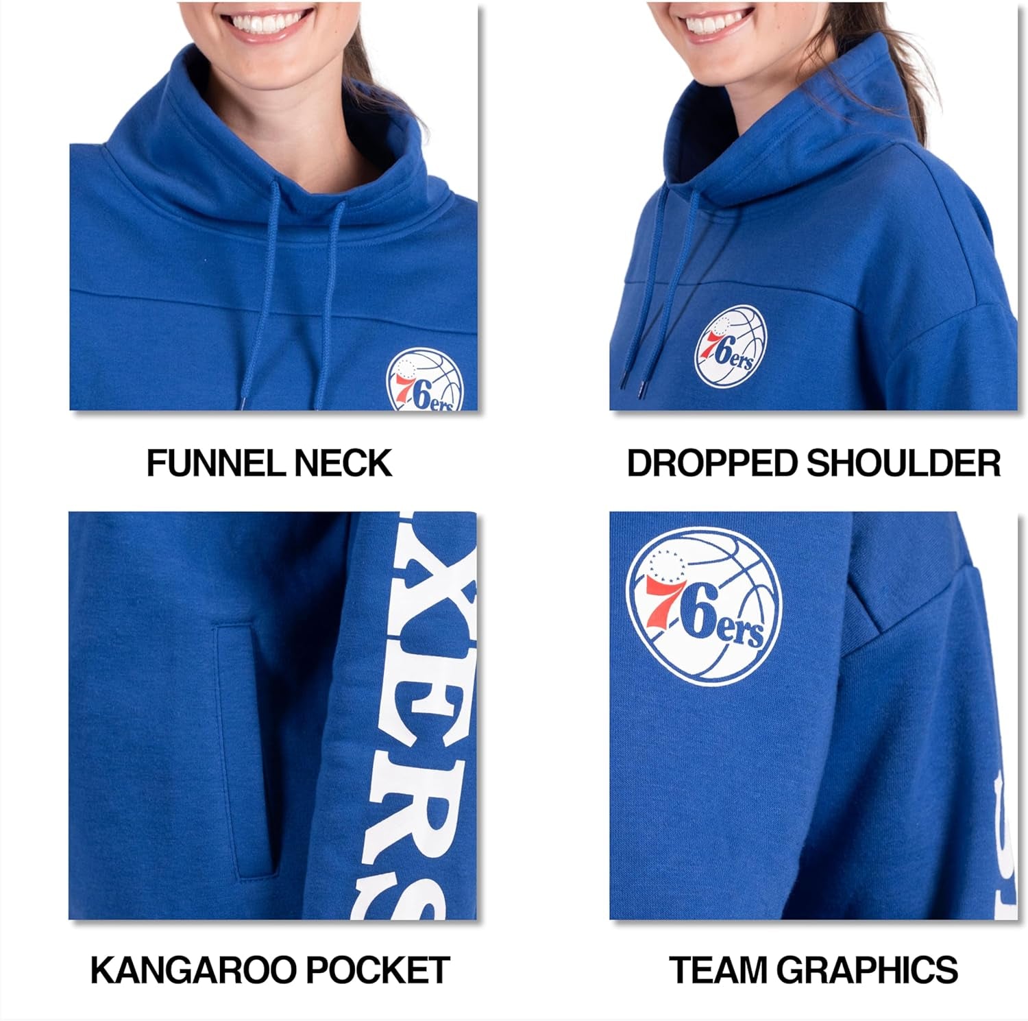 Women'S Fleece Hoodie Pullover Sweatshirt Funnel Neck